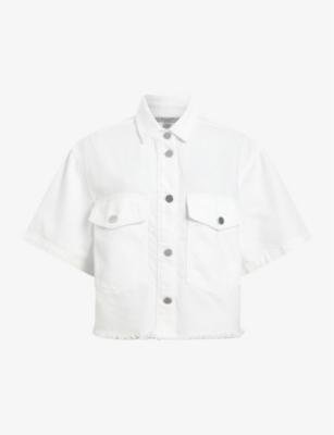 Tove relaxed-fit short-sleeve cropped cotton-blend shirt by ALLSAINTS