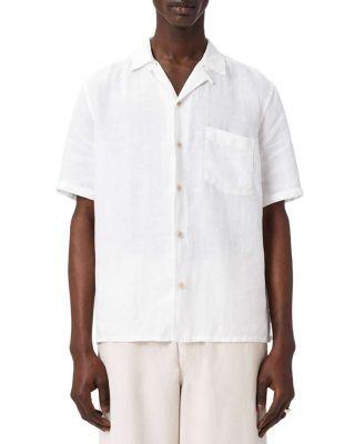Tri Embroidered Linen Short Sleeve Shirt by ALLSAINTS