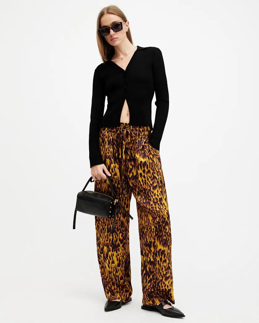 Tyler High Rise Abstract Print Trousers by ALLSAINTS