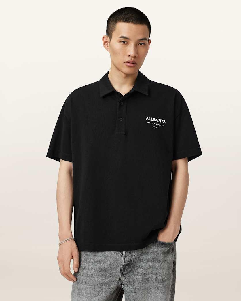Underground Logo Oversized Fit Polo Shirt by ALLSAINTS