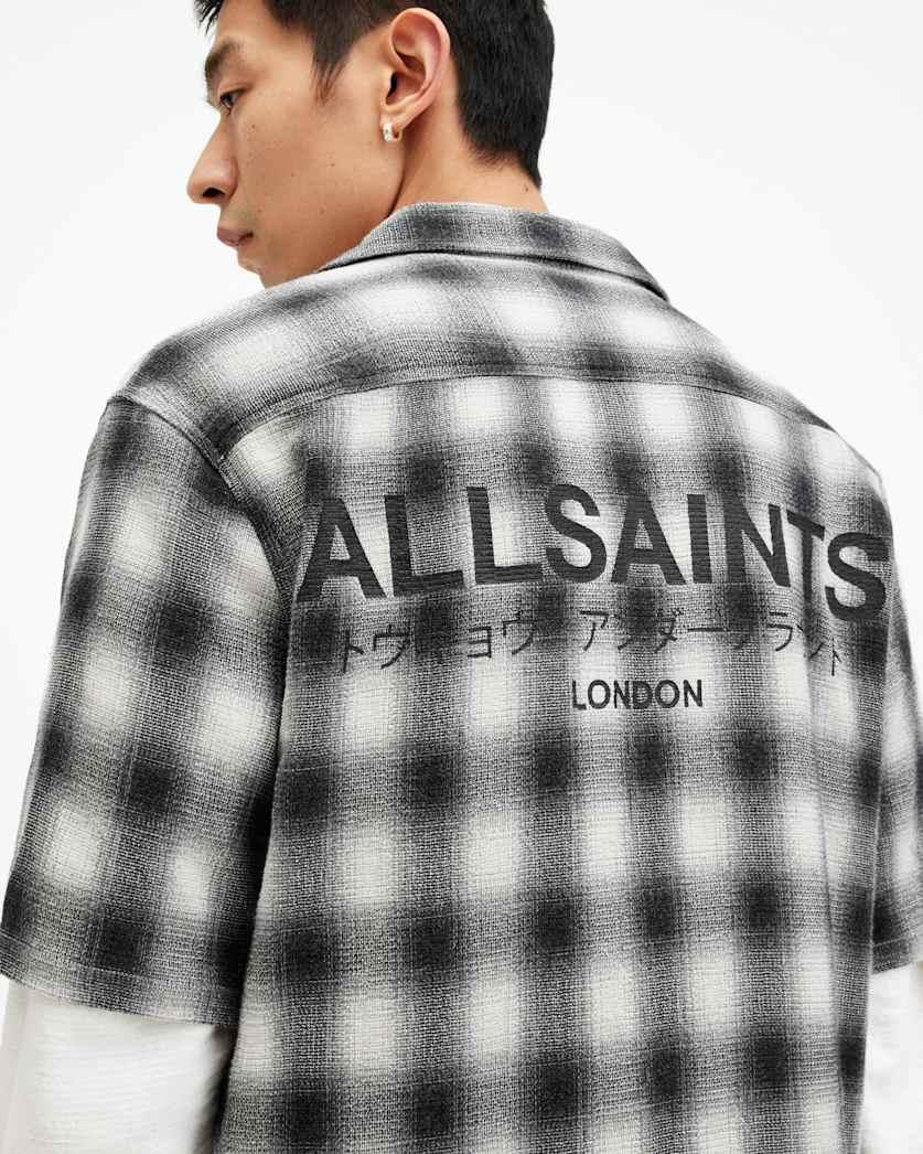 Underground Relaxed Check Logo Shirt by ALLSAINTS