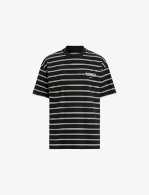 Underground Stripe-Print Relaxed-Fit Cotton T-Shirt by ALLSAINTS