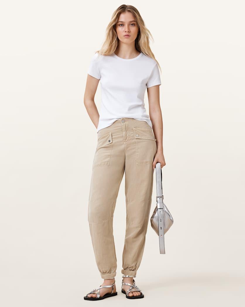 Val High-Rise Cargo Linen Blend Pants by ALLSAINTS