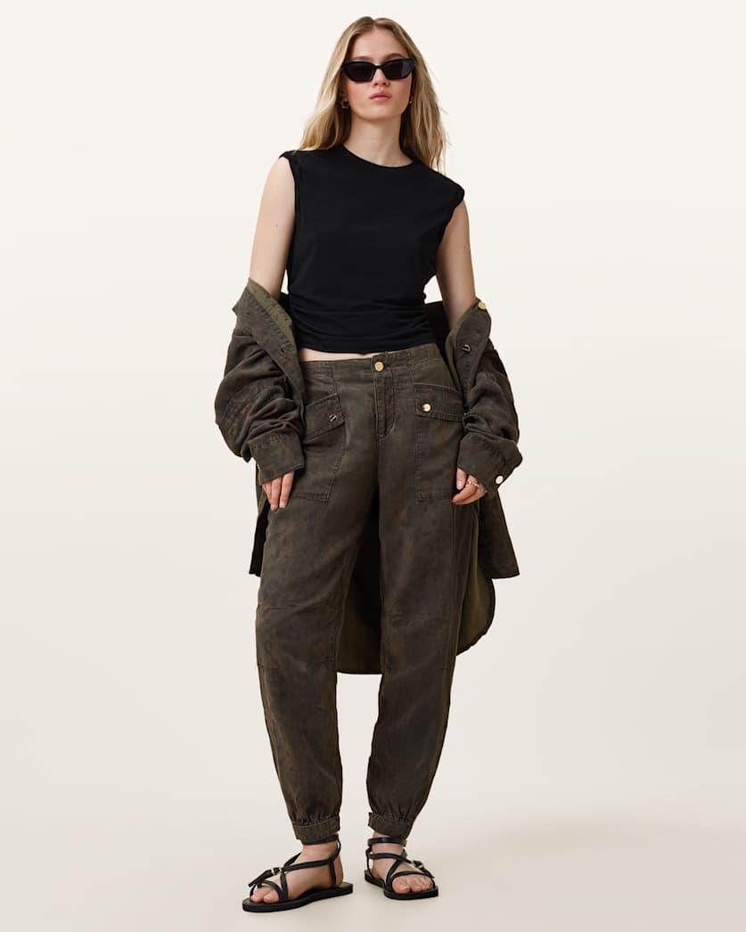 Val High-Rise Cargo Linen Blend Trousers by ALLSAINTS