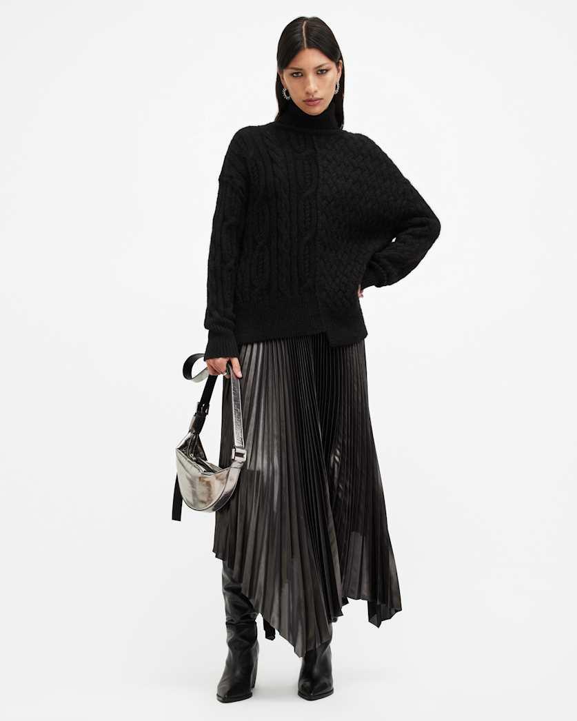 Varla Cable Stitch Roll Neck Jumper by ALLSAINTS