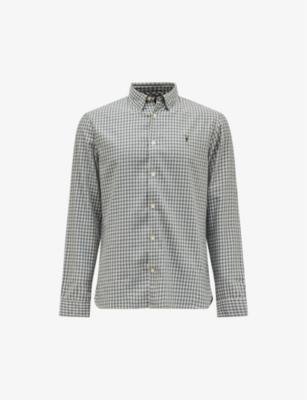 Varmo checked Ramskull-embroidered cotton shirt by ALLSAINTS