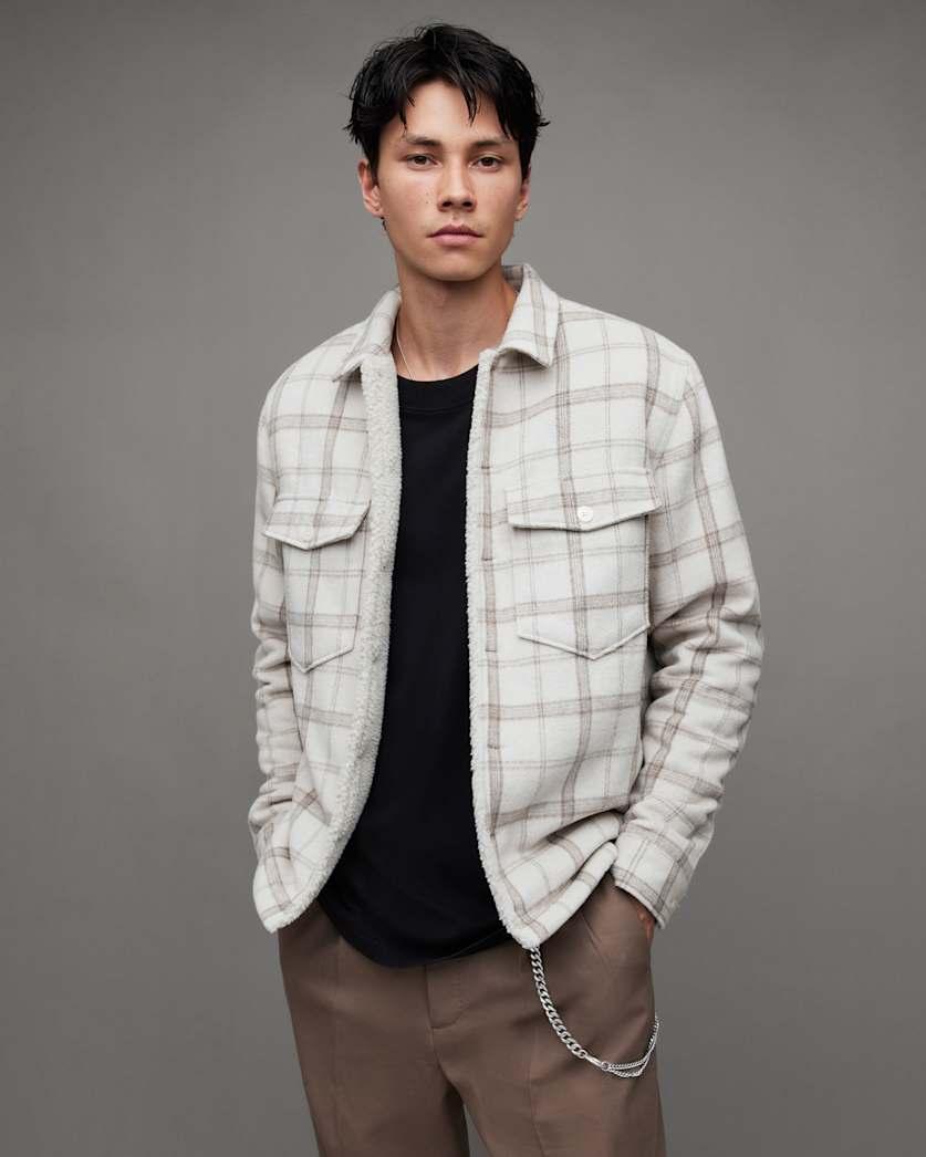 Vedder Checked Borg Lined Shirt Jacket by ALLSAINTS