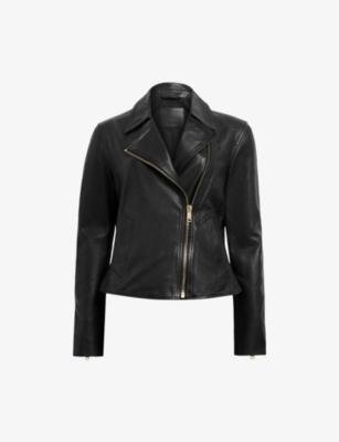 Vela zip-cuffs slim-fit leather biker jacket by ALLSAINTS