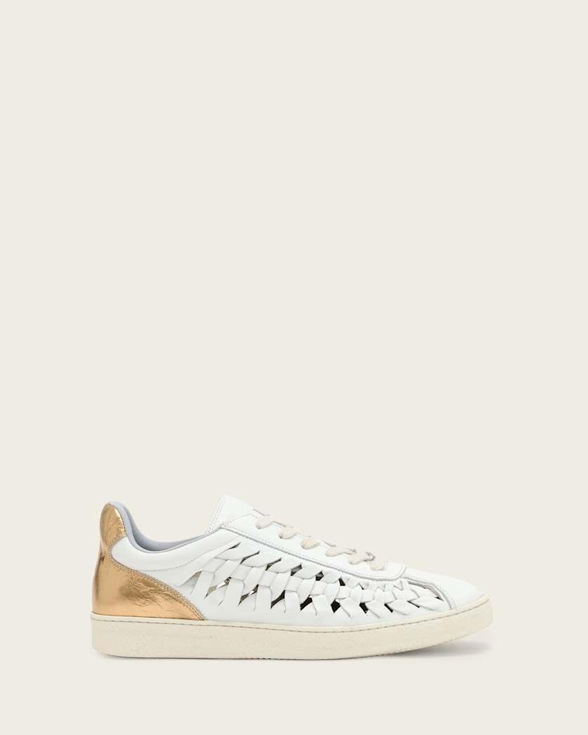 Velma Leather Woven Trainers by ALLSAINTS