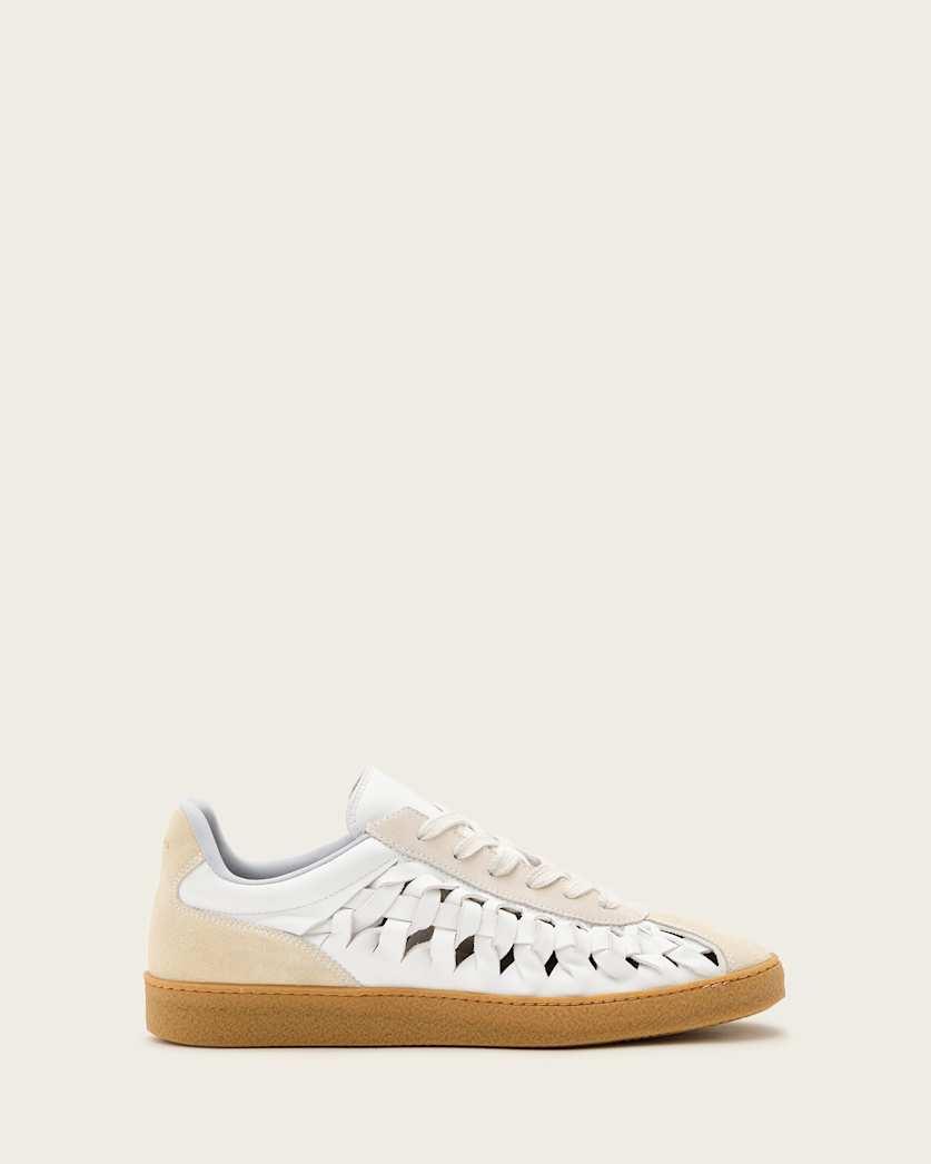 Velma Low Top Round Toe Woven Leather Trainers by ALLSAINTS