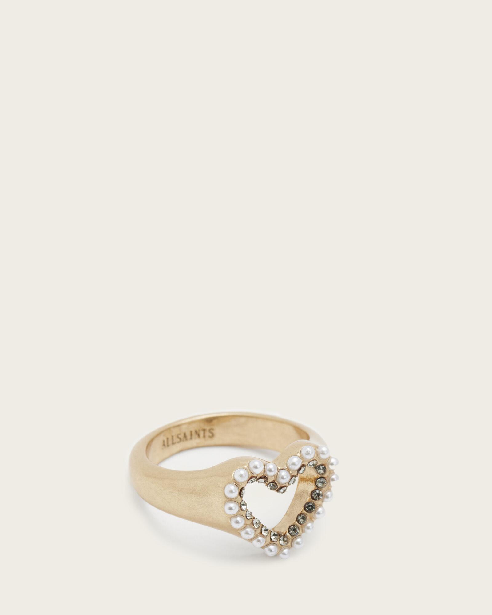 Vida Heart Bead Embellished Signet Ring by ALLSAINTS