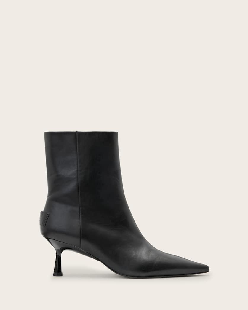 Vivian Pointed Toe Leather Boots by ALLSAINTS
