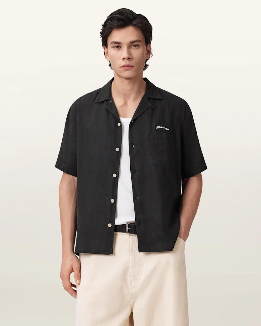 Wilder Embroidered Linen Shirt by ALLSAINTS
