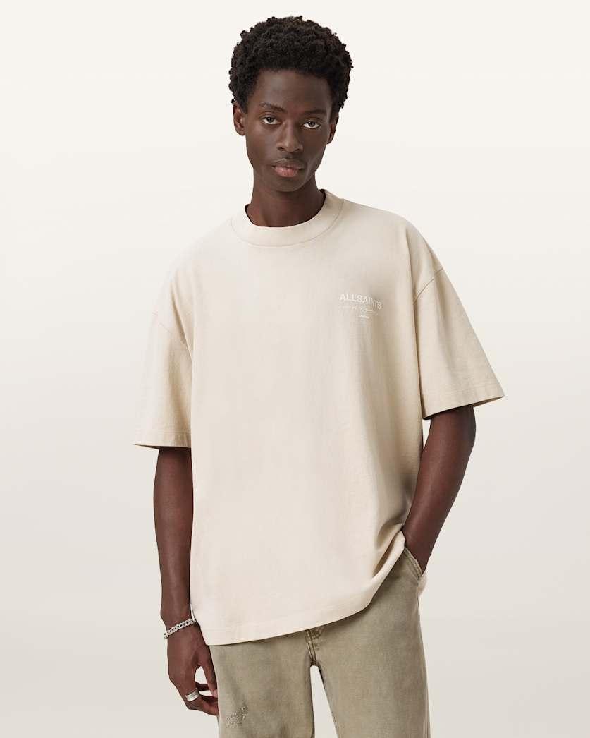 Xander Flocked Logo Oversized T-Shirt by ALLSAINTS