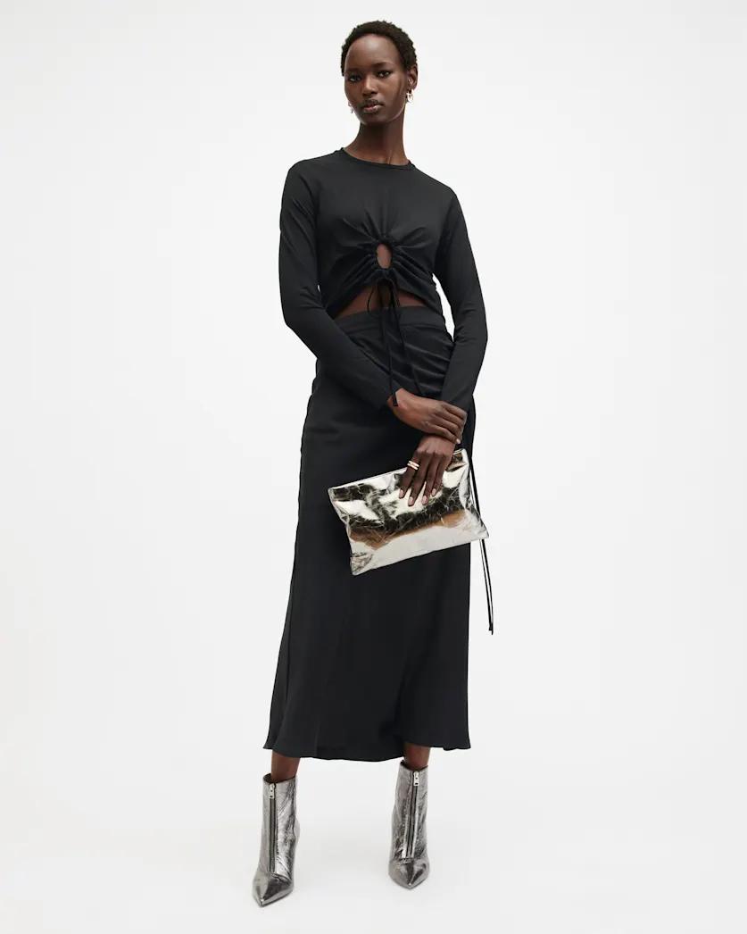 Xylia Long Sleeve Gathered Top by ALLSAINTS