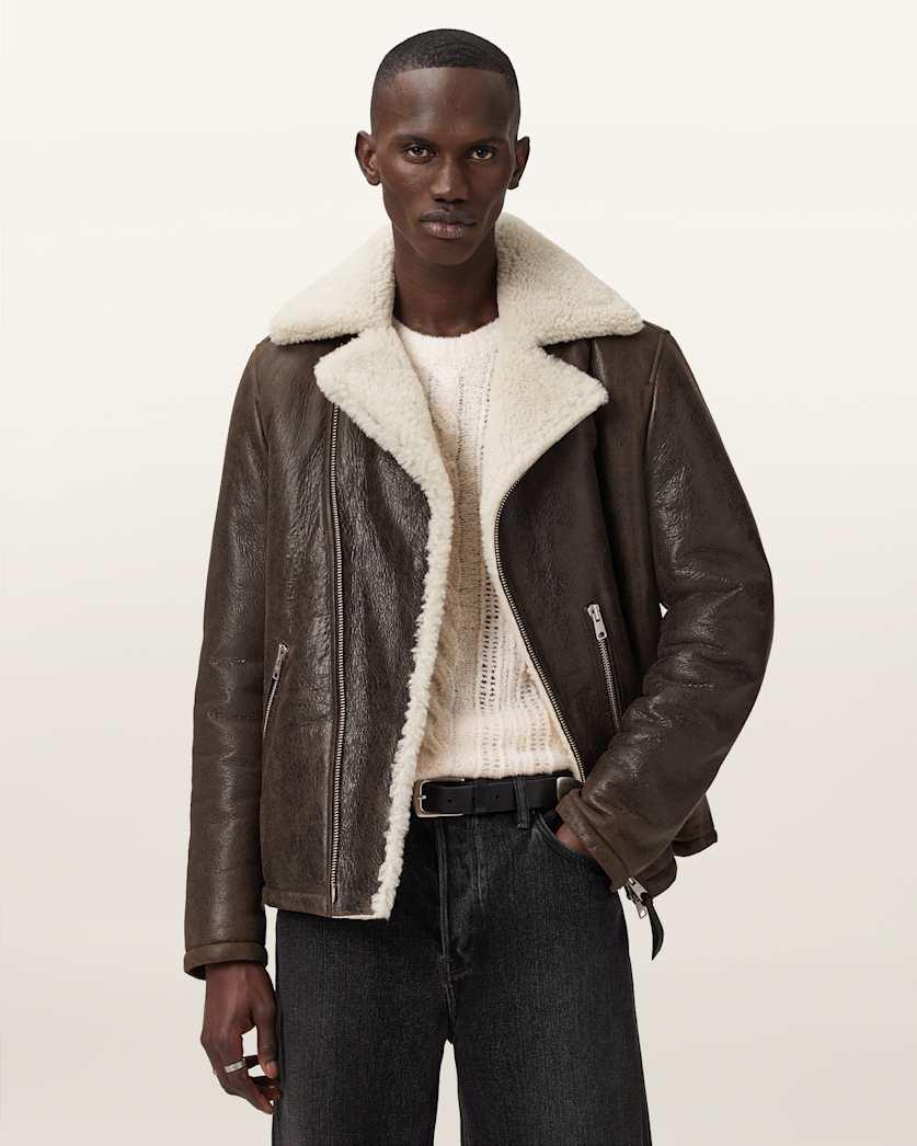 Xylon Shearling Biker Jacket by ALLSAINTS