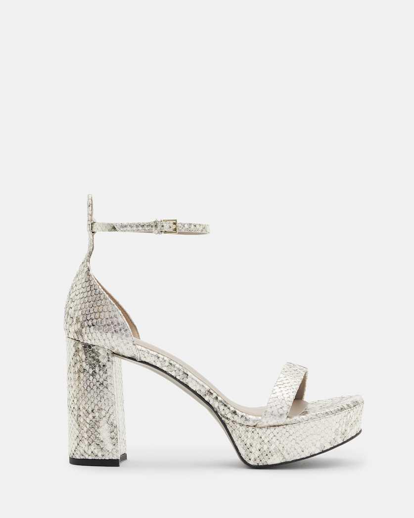Zig Snake Leather Platform Heel Sandal by ALLSAINTS