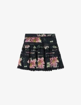 Zora Flora-Print Woven Mini Skirt by ALLSAINTS