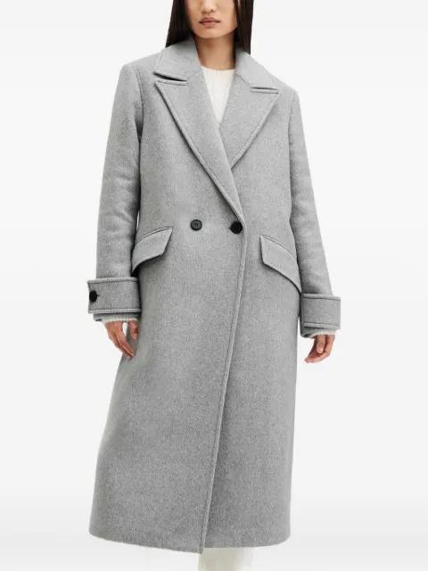 double-breasted notched-lapel coat by ALLSAINTS