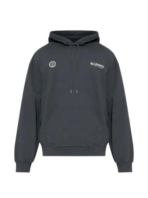 globe-print hoodie by ALLSAINTS