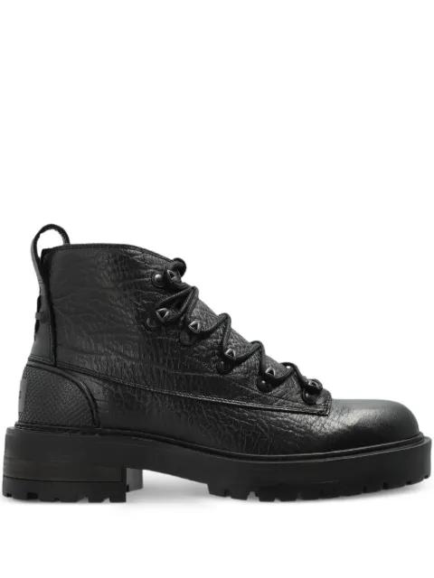 grained lace-up mccoy boots by ALLSAINTS