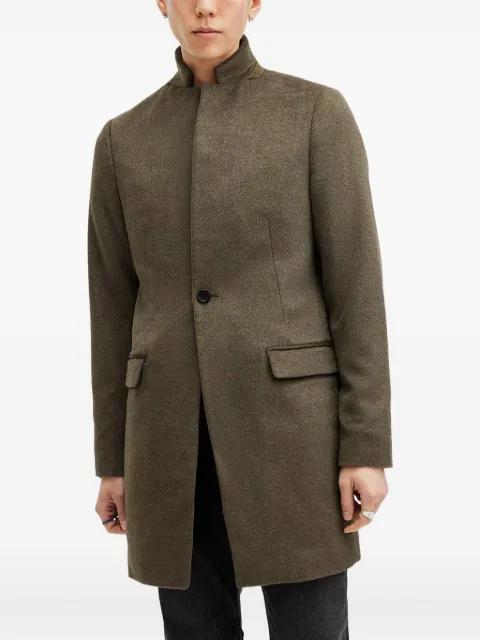 high-neck single-breasted coat by ALLSAINTS
