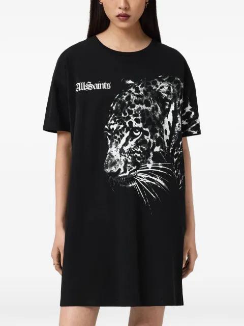 leopard-print T-shirt dress by ALLSAINTS