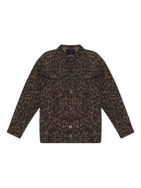 leopard-print denim jacket by ALLSAINTS
