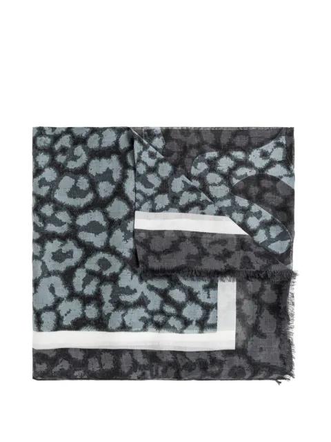 leopard-print frayed scarf by ALLSAINTS