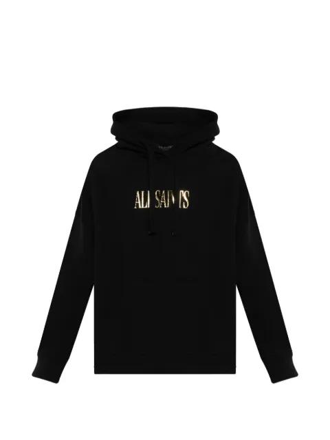 logo-print organic-cotton hoodie by ALLSAINTS