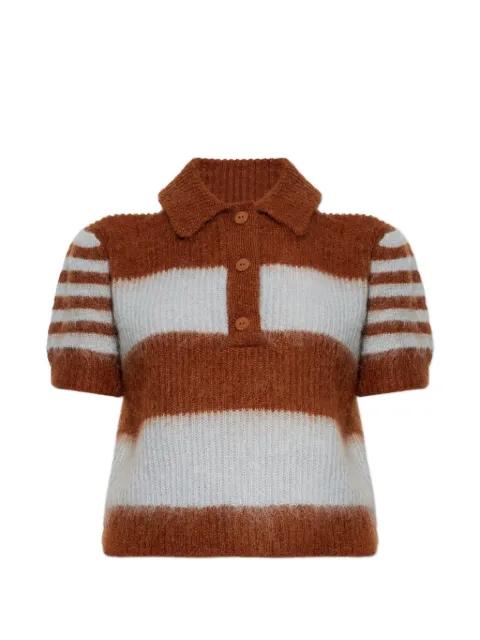 striped-pattern polo top by ALLSAINTS