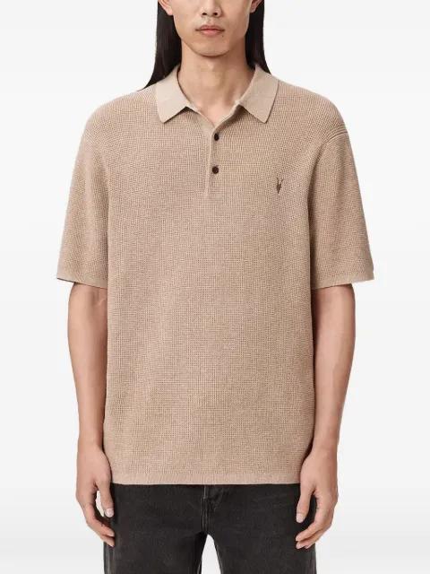 waffle-knit embroidered-logo polo shirt by ALLSAINTS