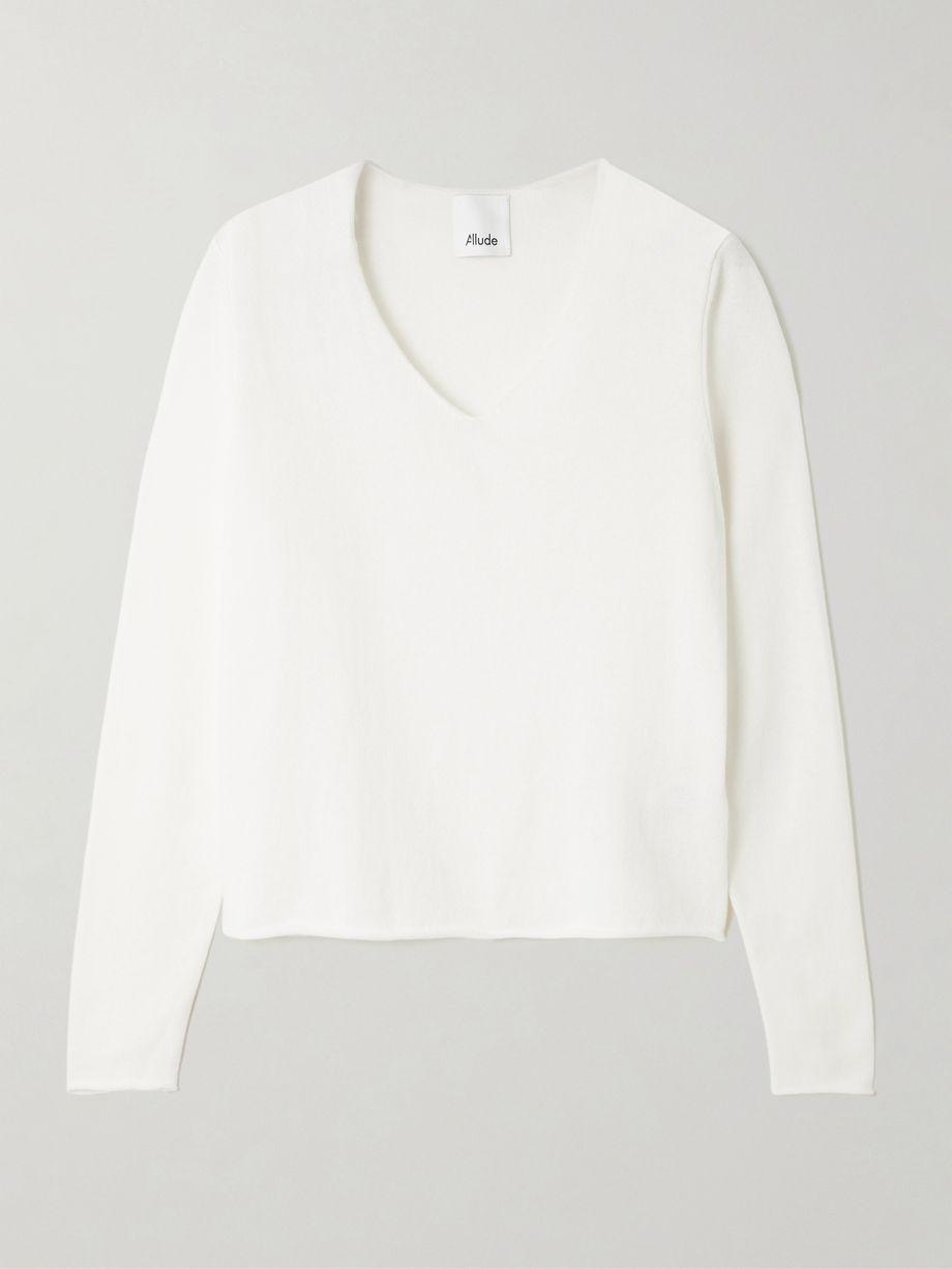 Cotton and cashmere-blend sweater by ALLUDE