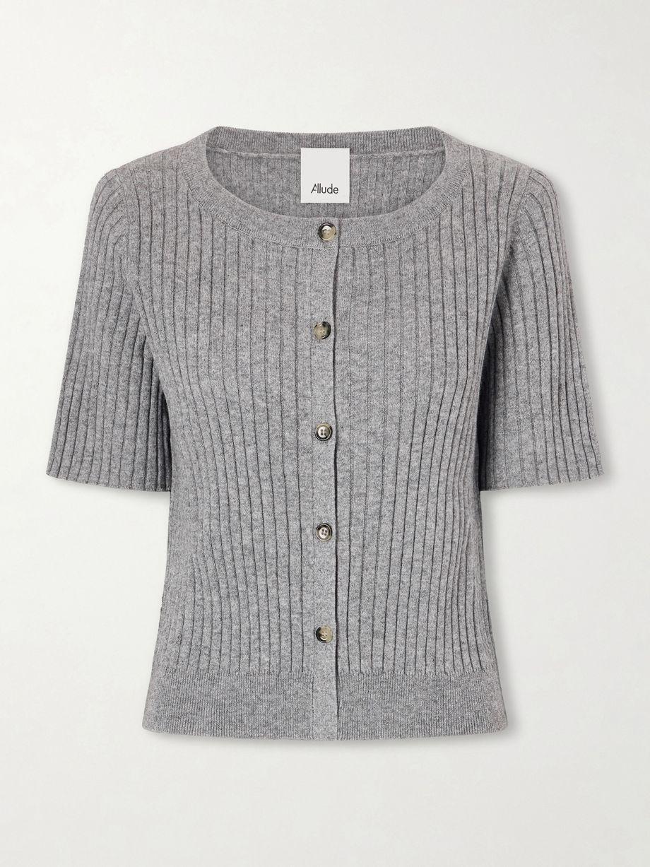 Ribbed cotton and cashmere-blend cardigan by ALLUDE