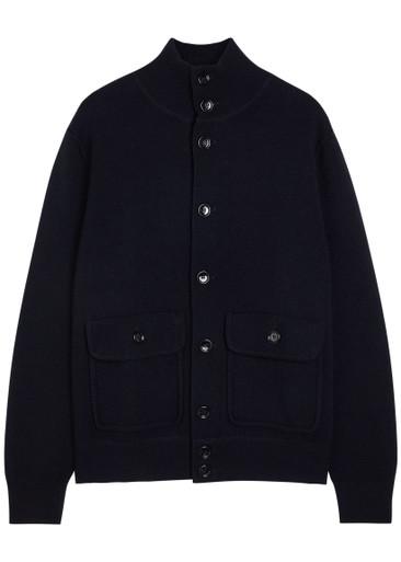 Turtle-neck wool and cashmere-blend cardigan by ALLUDE
