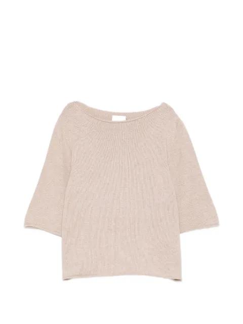 boat-neck top by ALLUDE