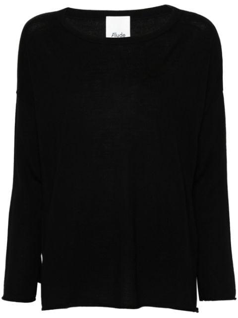 boat-neck virgin-wool jumper by ALLUDE