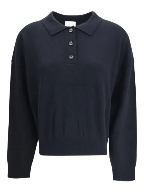 button-fastening polo top by ALLUDE
