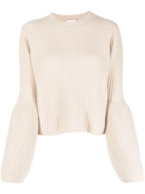 fisherman's knit bishop-sleeved jumper by ALLUDE