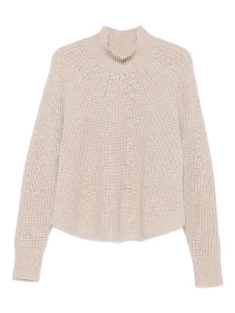 high-neck ribbed-knit sweater by ALLUDE