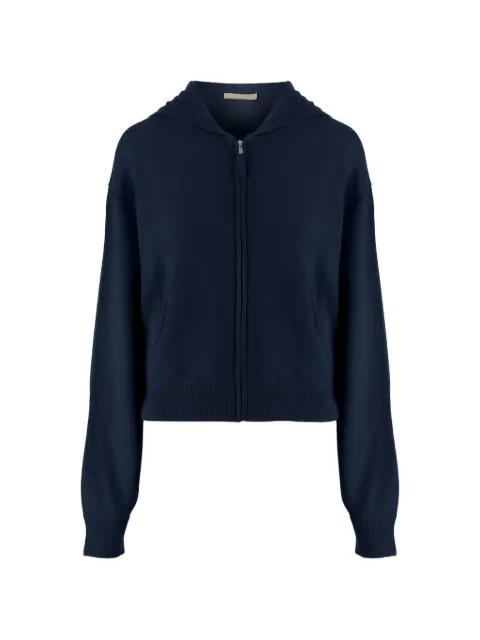 hoodied zip-up sweater by ALLUDE