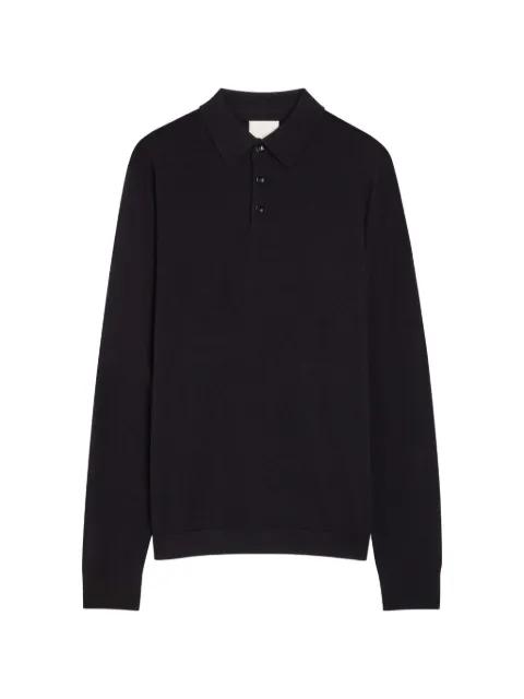 long-sleeve knitted polo shirt by ALLUDE