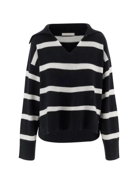 striped V-neck sweater by ALLUDE