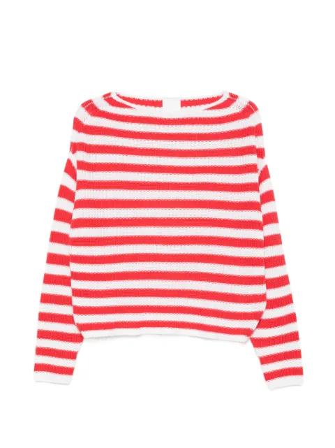 striped boat-neck sweater by ALLUDE
