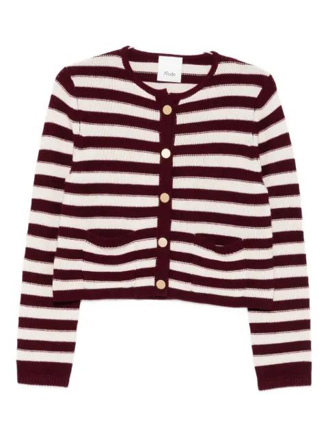 striped-button cardigan by ALLUDE