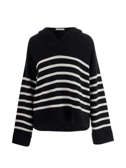 striped hoodied sweater by ALLUDE