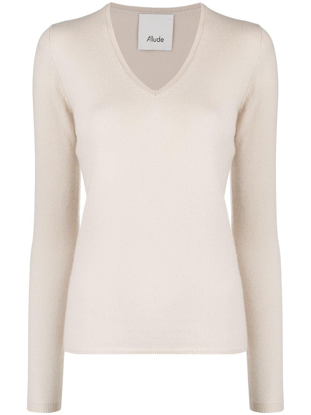 v-neck cashmere jumper by ALLUDE