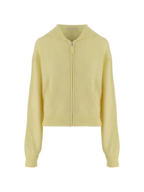 zip-up hoodied cardigan by ALLUDE