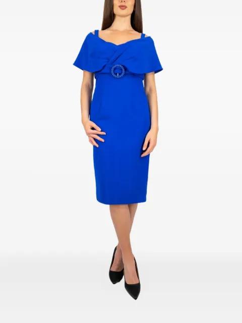 embellished belted dress by ALLURE