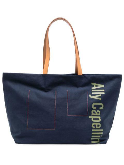 logo-print tote bag by ALLY CAPELLINO